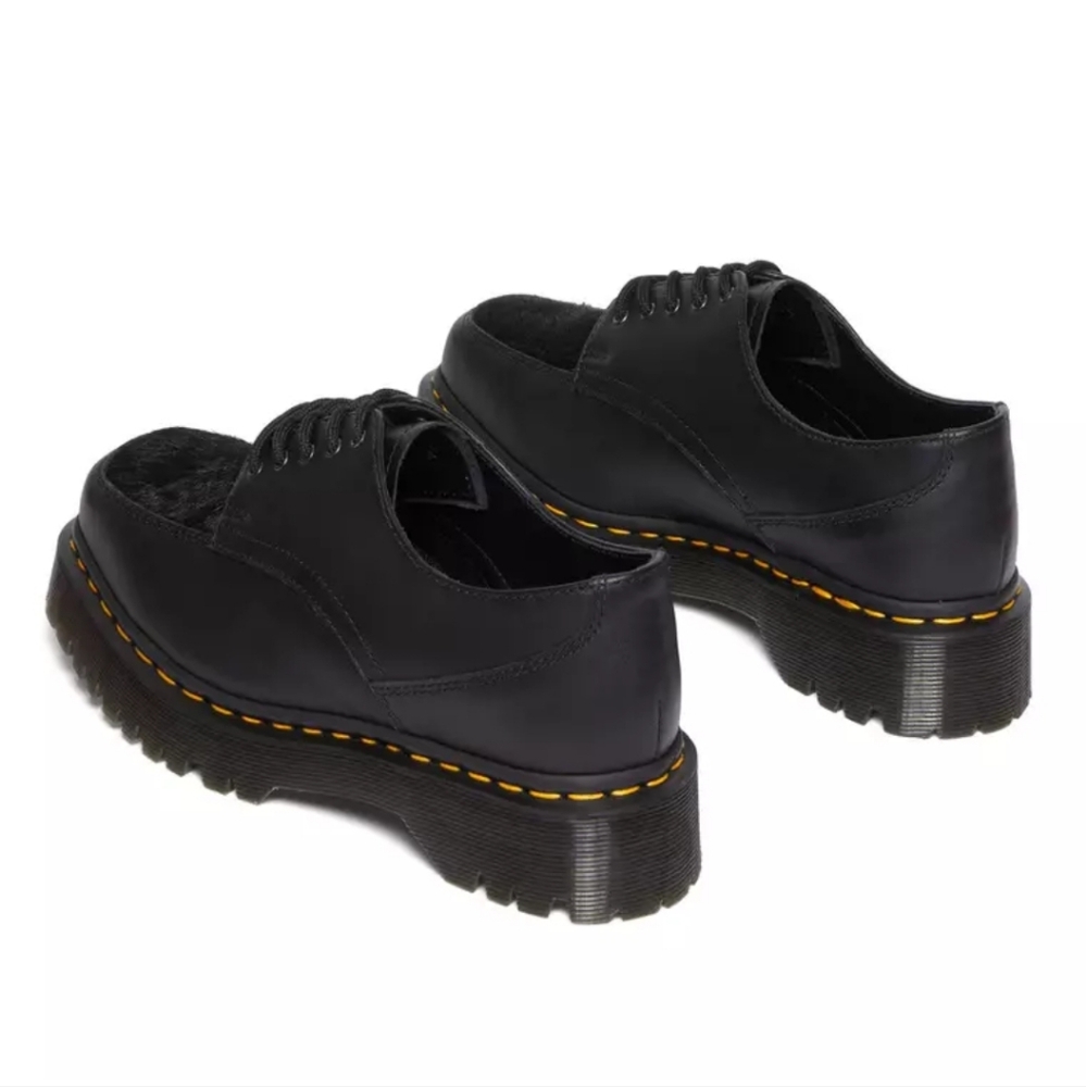 Dr. MARTENS 5-EYE BEX SQUARE TOE HAIR-ON & LEATHER SHOES SIZE 6 - Picture 2 of 13